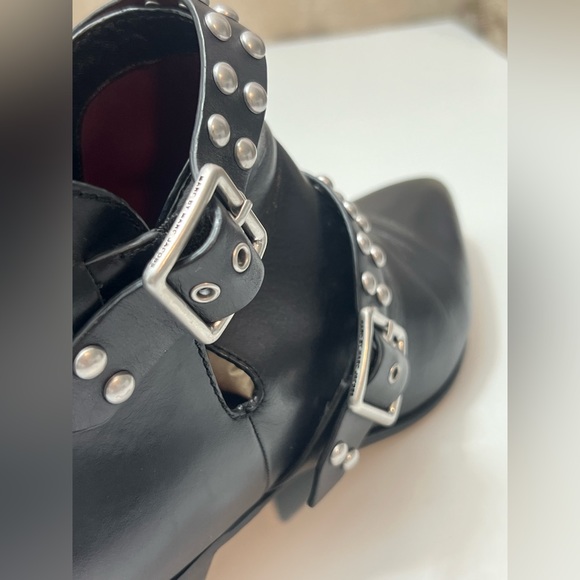 MARC BY MARC JACOBS CARROLL BLACK LEATHER STUDDED ANKLE BOOTIES EUR 39 US 9 - Picture 6 of 10